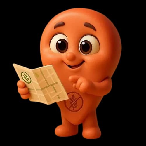 Mascota de GlutenFreeMap — un personaje amigable que representa la gastronomía segura para celíacos